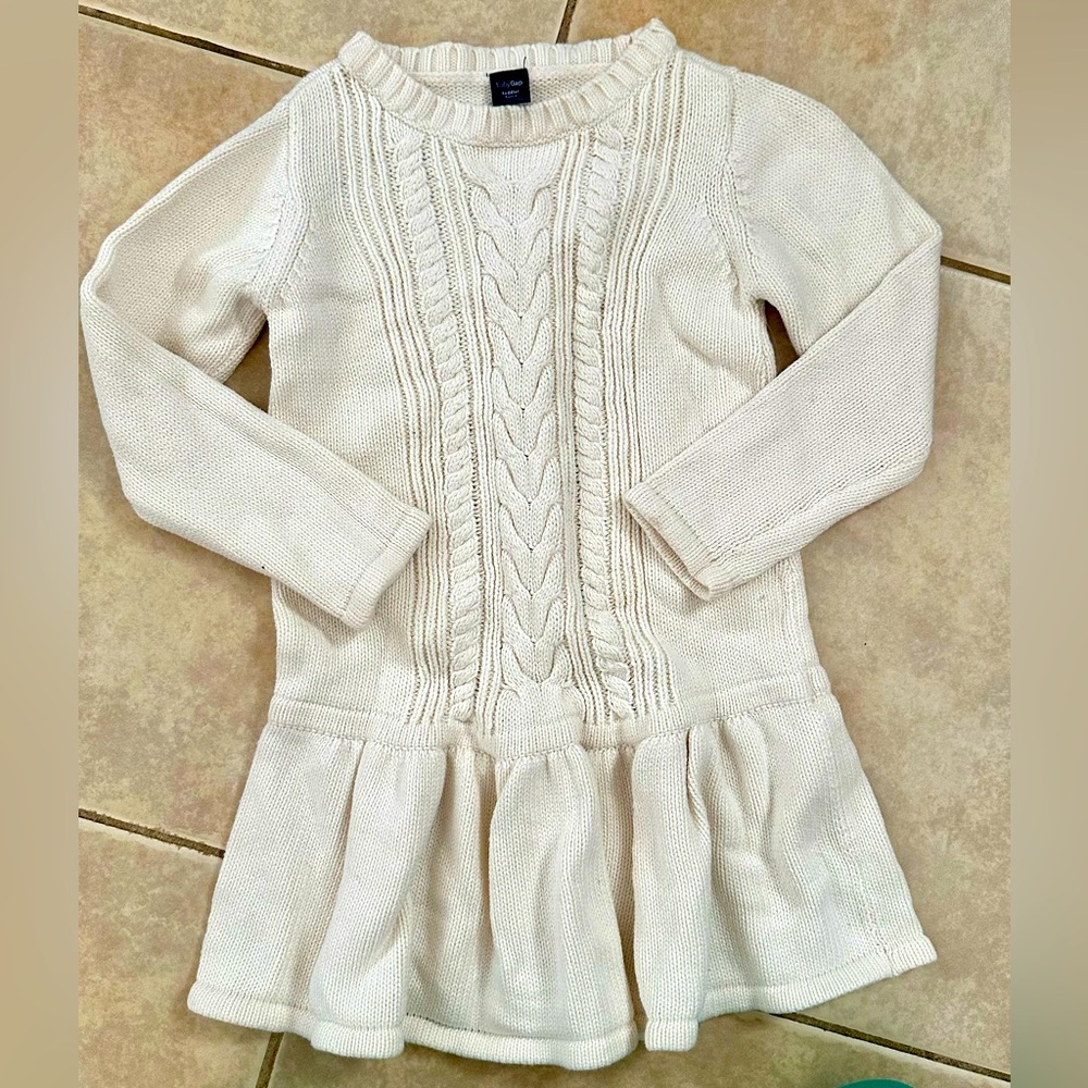 BabyGap Cream Knit Long Sleeve Dress 3T